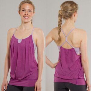 Lululemon Purple Let It Loose Tank Top Built In Bra Size 4 Running‎ Yoga Fitness